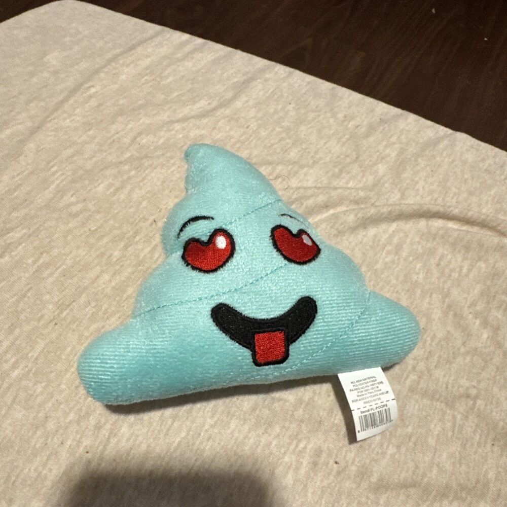 Rinco Aqua Polyester Poop Emoji Emoticon Soft Stuffed Animal Plush Toy 5-Inch